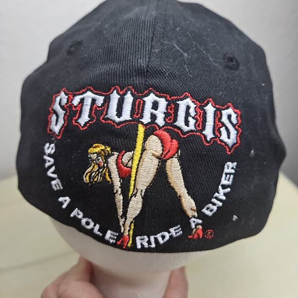 Men's Sturgis Baseball Cap 2011 Black Hills Rally Save A Pole Ride A Bike - Picture 7 of 10